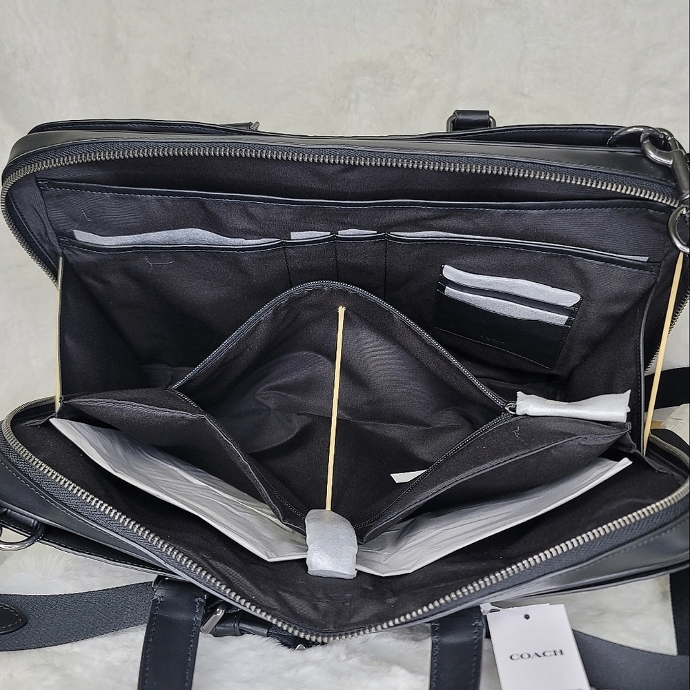 😘 NWT Coach 2 SET Laptop Bag Briefcase Wallet Designer Signature Embossed - Picture 9 of 14